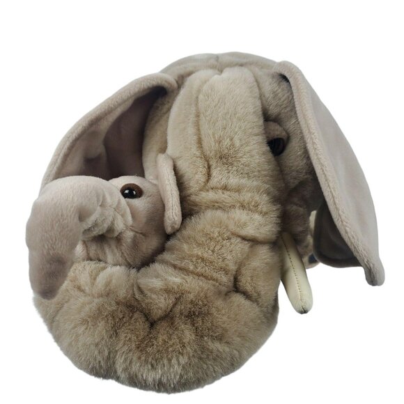 Vintage Animal Planet Mommy Wrinkle Baby Sprinkle Elephant 18 inch Plush - Picture 3 of 9